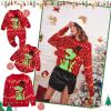 imageSimplee kids Ugly Christmas Sweater Family Matching Outfits for Holiday Party Knitted PulloverRed Dinosaur Romper
