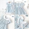 imageSimplee kids Toddler Light Blue Summer Dress Smocked Toddler Floral Baby Blue Dress 18M