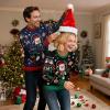 imageSimplee kids Ugly Christmas Sweater Family Matching Outfits for Women Men Party Sweaters Knitted PulloverSpace Santa Clausgreen