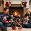 imageSimplee kids Ugly Christmas Sweater Family Matching Outfits for Women Men Party Sweaters Knitted PulloverSpace Santa Clausred