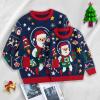 imageSimplee kids Ugly Christmas Sweater Family Matching Outfits for Women Men Party Sweaters Knitted PulloverSpace Santa Clausred