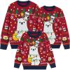 imageSimplee kids Ugly Christmas Sweater Family Matching Outfits for Women Men Party Sweaters Knitted PulloverPolar Bearred