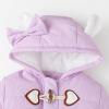 imageSimplee kids Baby Infant Boys Girls Snowsuit Winter Hooded Footed Warm Jumpsuit Outerwear with Gloves for 324 MonthsEpurple