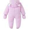 imageSimplee kids Baby Infant Boys Girls Snowsuit Winter Hooded Footed Warm Jumpsuit Outerwear with Gloves for 324 MonthsEpurple