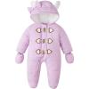 imageSimplee kids Baby Infant Boys Girls Snowsuit Winter Hooded Footed Warm Jumpsuit Outerwear with Gloves for 324 MonthsEpurple