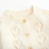 imageSimplee kids Baby Girl Knit Cardigan Sweater Cream Cotton Autumn CoatAcream