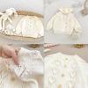 imageSimplee kids Baby Girl Knit Cardigan Sweater Cream Cotton Autumn CoatAcream