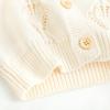 imageSimplee kids Baby Girl Knit Cardigan Sweater Cream Cotton Autumn CoatAcream