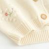imageSimplee kids Baby Girl Knit Cardigan Sweater Cream Cotton Autumn CoatAcream Heart