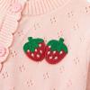 imageSimplee kids Baby Girl Knit Cardigan Sweater Cream Cotton Autumn CoatApink Strawberry