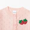 imageSimplee kids Baby Girl Knit Cardigan Sweater Cream Cotton Autumn CoatApink Strawberry