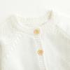 imageSimplee kids Baby Girl Knit Cardigan Sweater Cream Cotton Autumn CoatAwhite Heart