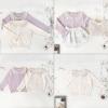 imageSimplee kids Baby Girl Knit Cardigan Sweater Cream Cotton Autumn CoatBwhite Heart
