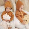 imageSimplee kids Baby Girl Knit Cardigan Sweater Cream Cotton Autumn CoatFcaramel With Hat