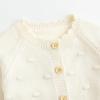 imageSimplee kids Baby Girl Knit Cardigan Sweater Cream Cotton Autumn CoatFcream With Hat