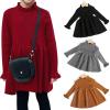 imageSimplee kids Toddler Dress Baby Girl Fall Dress Ribbed Knit Sweater Dress for 6M5TRed