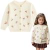 imageSimplee kids Baby Girl Knit Cardigan Sweater Cream Cotton Autumn CoatBawhite Heart