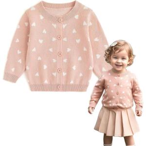 imageSimplee kids Baby Girl Knit Cardigan Sweater Cream Cotton Autumn CoatAapink