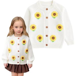 imageSimplee kids Baby Sweater Toddler Girls Cardigan Sweater Embroidered Strawberry Knit SweaterDbeige