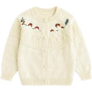 imageSimplee kids Baby Sweater Toddler Girls Cardigan Sweater Embroidered Strawberry Knit SweaterKapricot