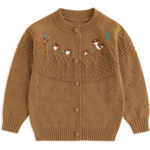 imageSimplee kids Baby Sweater Toddler Girls Cardigan Sweater Embroidered Strawberry Knit SweaterKcamel