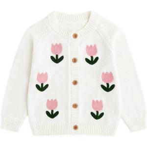 imageSimplee kids Baby Sweater Toddler Girls Cardigan Sweater Embroidered Strawberry Knit SweaterLabeige