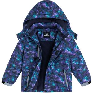 imageSimplee kids Boy Winter Coat Waterproof Ski Jacket Fleece Hooded Snow Warm Padded RaincoatsAgpurple Sky