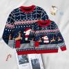 imageCuripeer Ugly Family Matching Christmas Sweaters Men Women Kids Knitted Pullover Outfits Party HolidayAsantanavy Blue