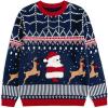 imageCuripeer Ugly Family Matching Christmas Sweaters Men Women Kids Knitted Pullover Outfits Party HolidayAsantanavy Blue