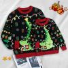 imageCuripeer Ugly Family Matching Christmas Sweaters Men Women Kids Knitted Pullover Outfits Party HolidayBcrocodileblack