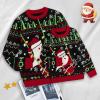 imageCuripeer Ugly Family Matching Christmas Sweaters Men Women Kids Knitted Pullover Outfits Party HolidayBsnowman Black