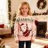 imageCuripeer Ugly Family Matching Christmas Sweaters Men Women Kids Knitted Pullover Outfits Party HolidayBsnowman Pink