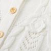 imageSimplee kids Baby Cardigan Cable Knit Toddler Cardigan Long Sleeve Fall Winter Open Front Knit SweatersC1off White