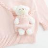 imageSimplee kids Baby Girl Knit Sweater with Bear in The Pocket Toddler Pullover Sweater Cute Fall Winter ClothesBpink Bear