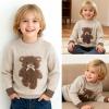 imageSimplee kids Baby Girl Knit Sweater with Bear in The Pocket Toddler Pullover Sweater Cute Fall Winter ClothesHbrown Bear