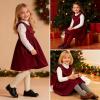 imageSimplee kids Baby Girls Peter Pan Collar Dress Long Sleeve Dress for Winter Autumn 12M6TAbred