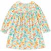 imageSimplee kids Baby Girls Smocked Dress Handmade Spring Fall Casual Dresses Floral Print Sundress Princess Dress for ToddlersGblue Flower