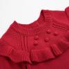 imageSimplee kids Baby Little Girls Long Sleeve Sweater Dress Knit Warm Sweater Outfit Dress for Toddler Girls 6M5TZc Red