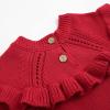 imageSimplee kids Baby Little Girls Long Sleeve Sweater Dress Knit Warm Sweater Outfit Dress for Toddler Girls 6M5TZc Red