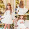 imageSimplee kids Girls Ruffle Tiered Smocked Puff Long Sleeve Dress WhiteAwhite