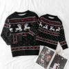imageSimplee kids Ugly Christmas Sweater Family Matching Outfits for Holiday Party Knitted PulloverBlackelk