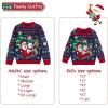 imageSimplee kids Ugly Christmas Sweater Family Matching Outfits for Holiday Party Knitted PulloverBule Santa Claus
