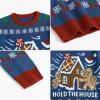 imageSimplee kids Ugly Christmas Sweater Family Matching Outfits for Holiday Party Knitted PulloverNavy Wooden House