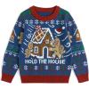 imageSimplee kids Ugly Christmas Sweater Family Matching Outfits for Holiday Party Knitted PulloverNavy Wooden House