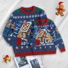 imageSimplee kids Ugly Christmas Sweater Family Matching Outfits for Holiday Party Knitted PulloverNavy Wooden House