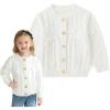 imageSimplee kids Baby Cardigan Cable Knit Toddler Cardigan Long Sleeve Fall Winter Open Front Knit SweatersC1off White