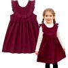 imageSimplee kids Baby Girls Peter Pan Collar Dress Long Sleeve Dress for Winter Autumn 12M6TAbred