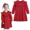 imageSimplee kids Baby Little Girls Long Sleeve Sweater Dress Knit Warm Sweater Outfit Dress for Toddler Girls 6M5TZc Red