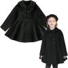 imageSimplee kids Girls Dress Coat Lapel Button Winter Jackets Coats Long Sleeve Outerwear with Pockets 414YearsBlack