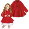 imageSimplee kids Girls Dress Coat Lapel Button Winter Jackets Coats Long Sleeve Outerwear with Pockets 414YearsRed